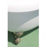 White plastic bath with chrome legs