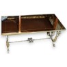 Table basse en fer forgé, dessus verre (fendu)