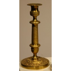 Pair of Empire-style candlesticks in gilded bronze