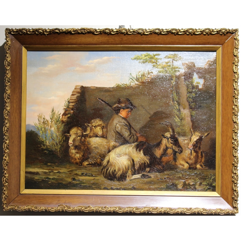 Tableau "Berger et chèvres"