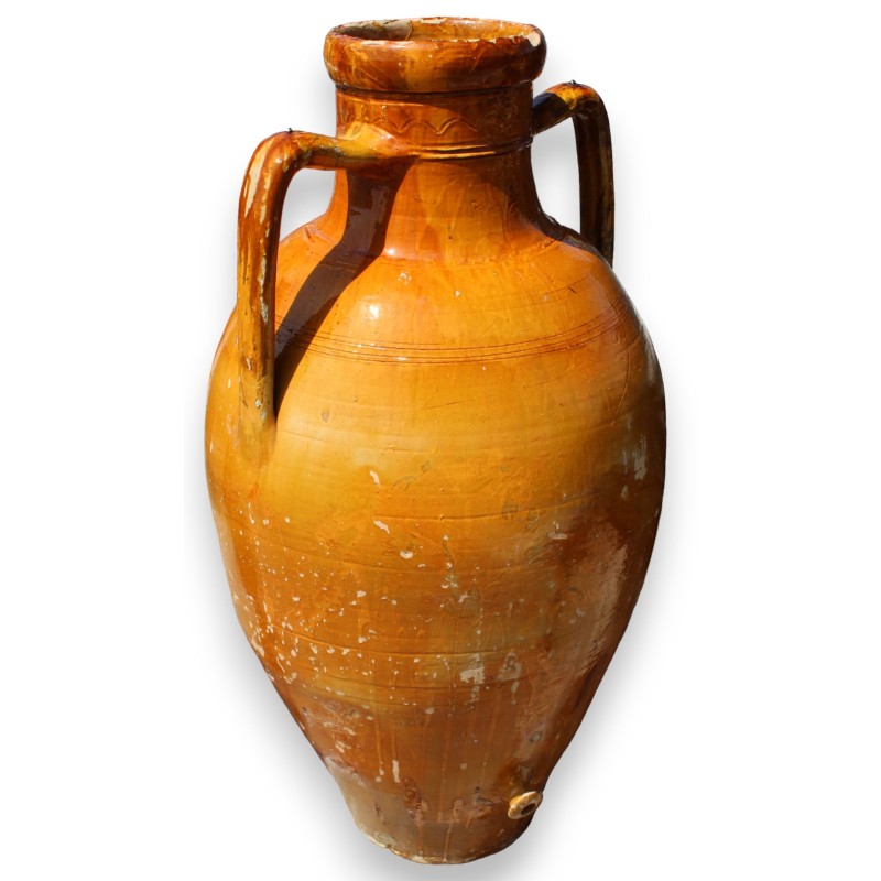Yellow glazed terracotta jar