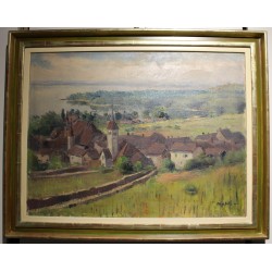 Tableau \"Auvernier\" signé MAFLI
