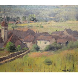 Tableau \"Auvernier\" signé MAFLI