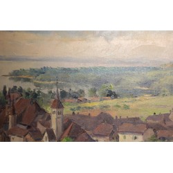 Tableau \"Auvernier\" signé MAFLI