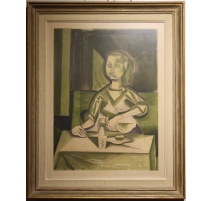 Litho "Femme à la carafe" signée Javier VILATO