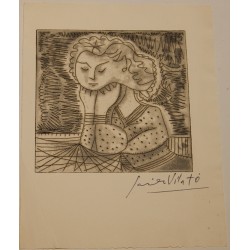 Litho "Femme pensive" signée Javier VILATO