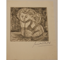 Litho "Femme pensive" signée Javier VILATO
