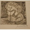 Litho "Femme pensive" signée Javier VILATO