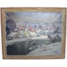 Tableau \"Village eneigé\" signé Jan MAES