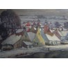 Tableau \"Village eneigé\" signé Jan MAES