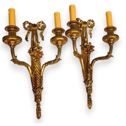 Pair of Louis XVI-style wall lights with two lights