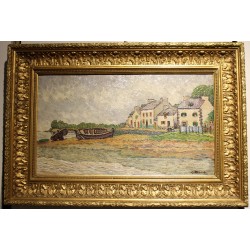 Tableau \"Forêt-Fouesnant\" signé C. HÉBERT