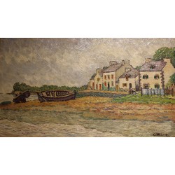 Tableau \"Forêt-Fouesnant\" signé C. HÉBERT