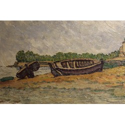 Tableau \"Forêt-Fouesnant\" signé C. HÉBERT
