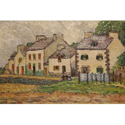 Tableau \"Forêt-Fouesnant\" signé C. HÉBERT