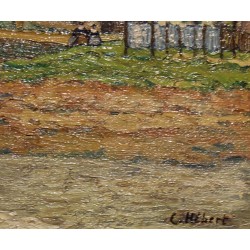 Tableau \"Forêt-Fouesnant\" signé C. HÉBERT
