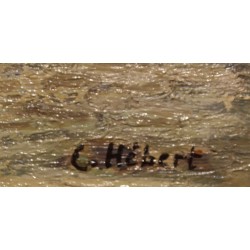 Tableau \"Forêt-Fouesnant\" signé C. HÉBERT