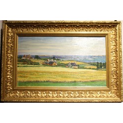 Tableau \"Bretagne\" signé CH HÉBERT