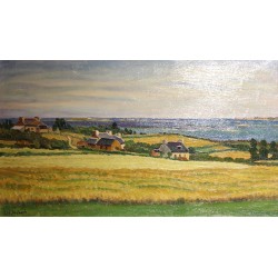 Tableau \"Bretagne\" signé CH HÉBERT