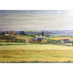 Tableau \"Bretagne\" signé CH HÉBERT