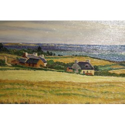 Tableau \"Bretagne\" signé CH HÉBERT