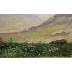Tableau \"Costumes dans les Alpes\" signé Hi HÉBERT