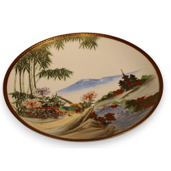 Assiette \"Faisans dorés\" décor polychrome