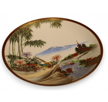 Assiette "Faisans dorés" décor polychrome