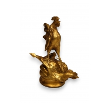 Coq en bronze signé P. LECOURTIER