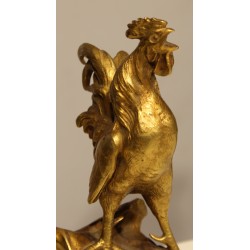 Coq en bronze signé P. LECOURTIER