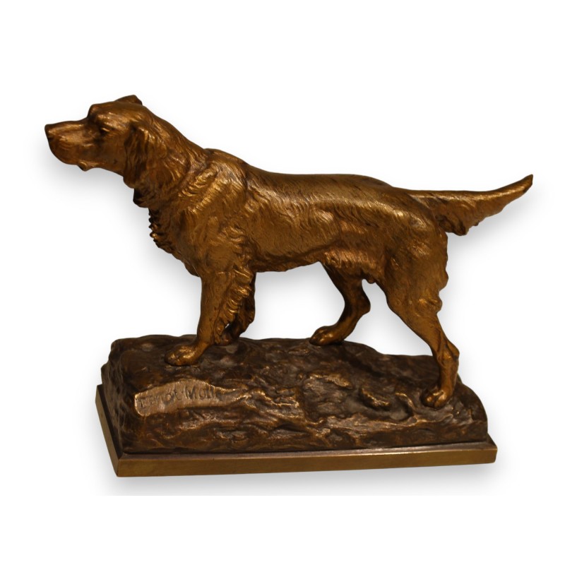 Chien de chasse en bronze signé Donat MOTTE
