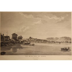 Engraving: ‘View of the City of Geneva from the Lake’.  by Moinat SA  – Antiques and decorative items –  Engravings, lithographs