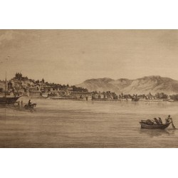 Engraving: ‘View of the City of Geneva from the Lake’.  by Moinat SA  – Antiques and decorative items –  Engravings, lithographs