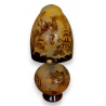 Lampe pied boule style GALLÉ Roses