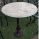 Table de bistrot ronde plateau marbre blanc