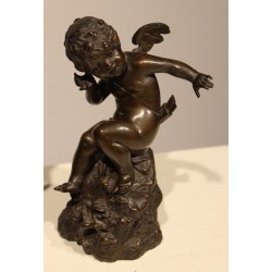 Paire de sculptures Anges signées A. MAYER