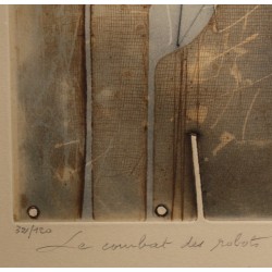 Litho "Le combat des robots et de la mandriagore"