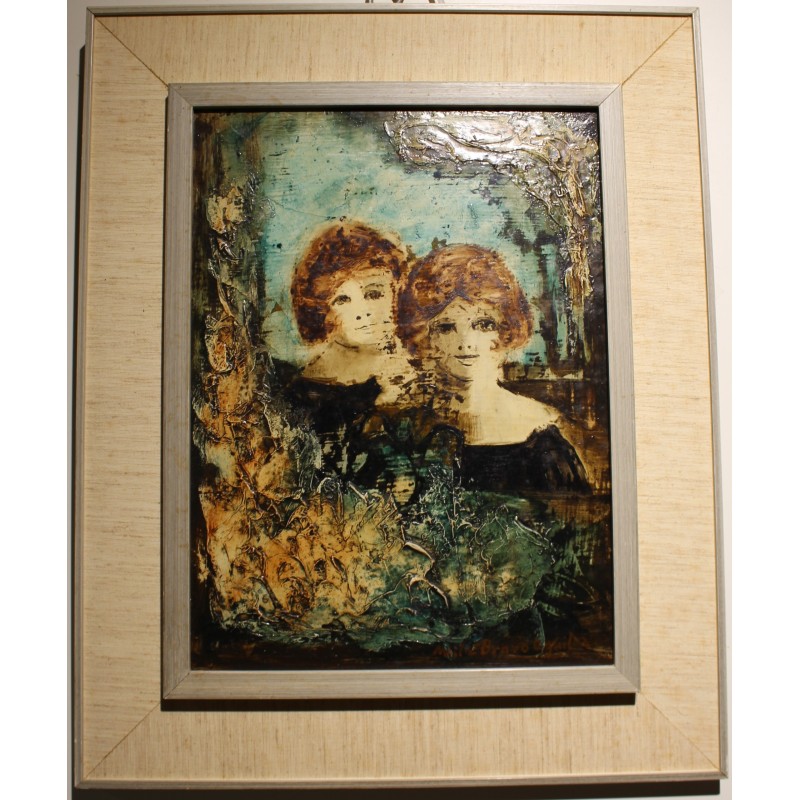 Tableau \"Filles\" signé Mila BRAVO AGUILAR