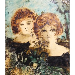 Tableau \"Filles\" signé Mila BRAVO AGUILAR