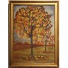 Tableau \"Marronniers en automne\" signé GRAZ
