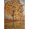 Tableau \"Marronniers en automne\" signé GRAZ