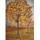 Tableau "Marronniers en automne" signé GRAZ