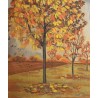 Tableau \"Marronniers en automne\" signé GRAZ