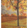 Tableau \"Marronniers en automne\" signé GRAZ