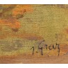 Tableau \"Marronniers en automne\" signé GRAZ