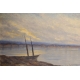Tableau "Paysage lacustre" signé V. DE MESTRAL