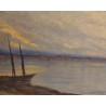Tableau \"Paysage lacustre\" signé V. DE MESTRAL