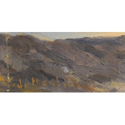 Tableau \"Paysage lacustre\" signé V. DE MESTRAL
