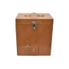 Beige leather travel minibar