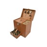 Beige leather travel minibar